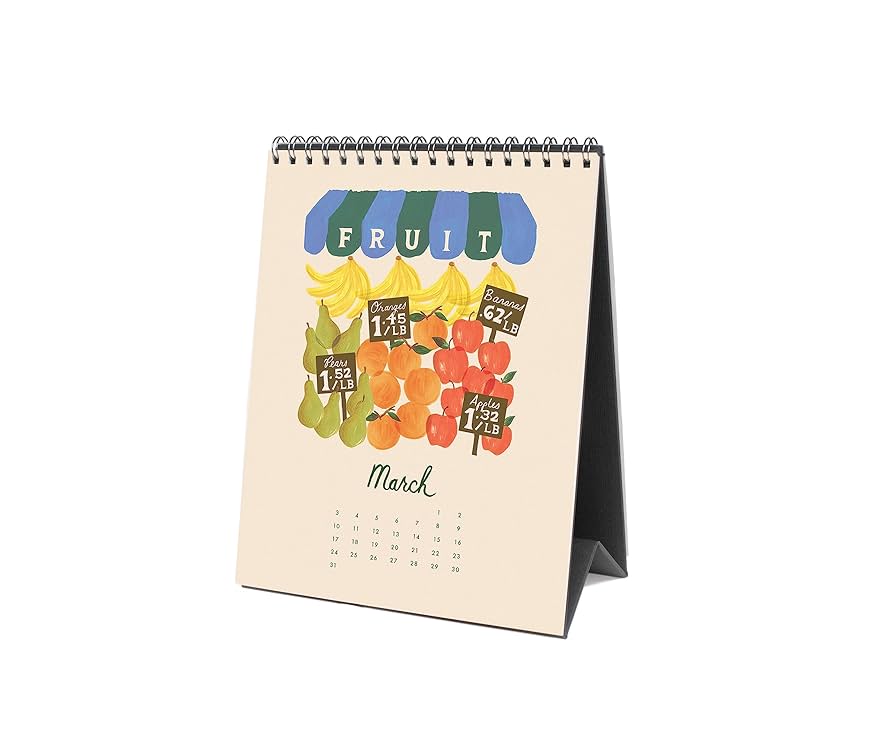Amazon.com : RIFLE PAPER 2024 Fruit Stand Desk Calendar - 12
